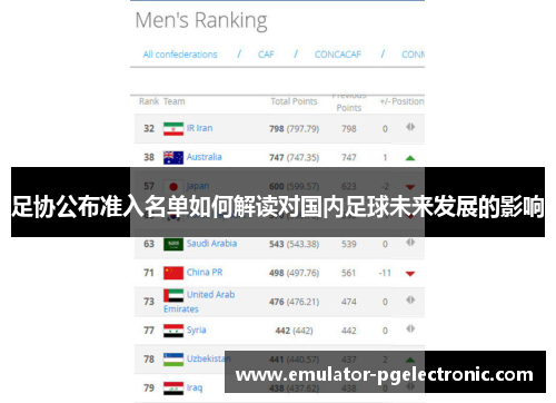 足协公布准入名单如何解读对国内足球未来发展的影响